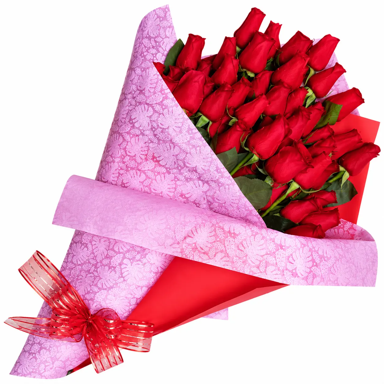 Ramo de 50 rosas rojas para amor romántico elegante ideal para sorprender con entrega a domicilio en Lima